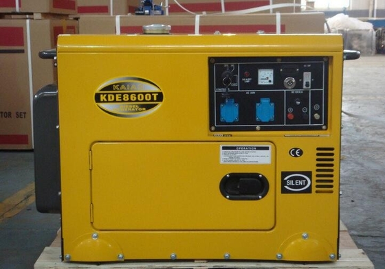 주문을 받아서 만들어진 6kva 침묵하는 주거 디젤 엔진 대기 발전기 낮은 연료 소비
