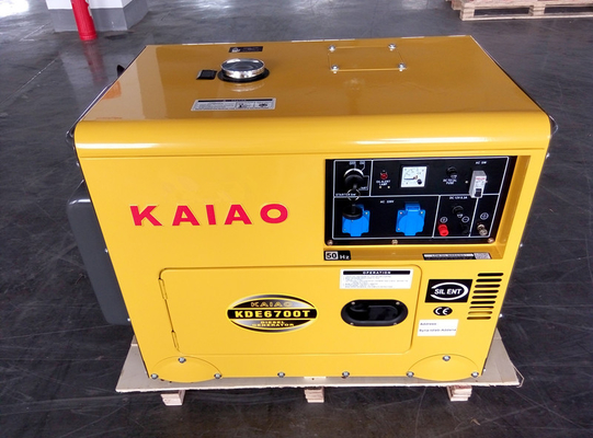 단일 위상 열쇠 시작 침묵하는 작은 디젤 엔진 발전기 2KW - 10KW AC KDE6500T