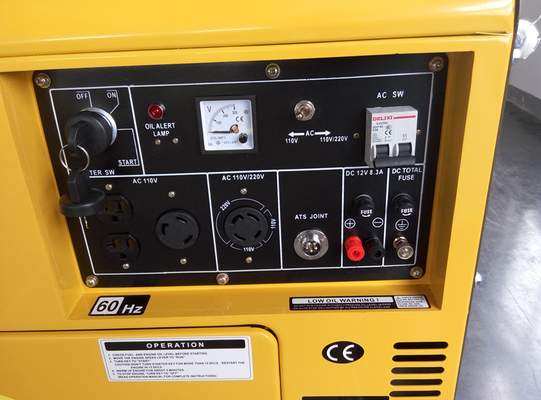 6000W AC 단일 위상 두 배 전압 작은 디젤 엔진 발전기 보장 12 달